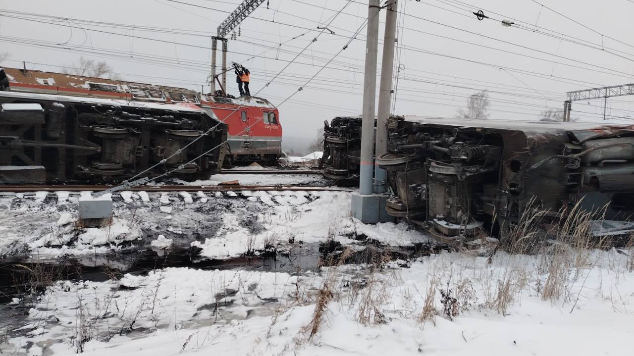 Train freight cars derail in Penza region, Russia