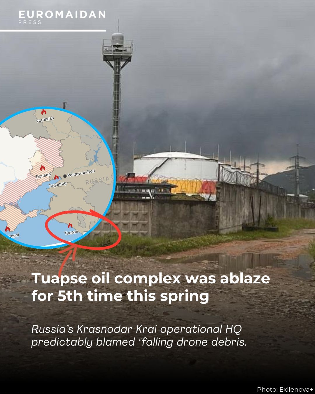 Ukrainian drone strikes on Tuapse oil complex