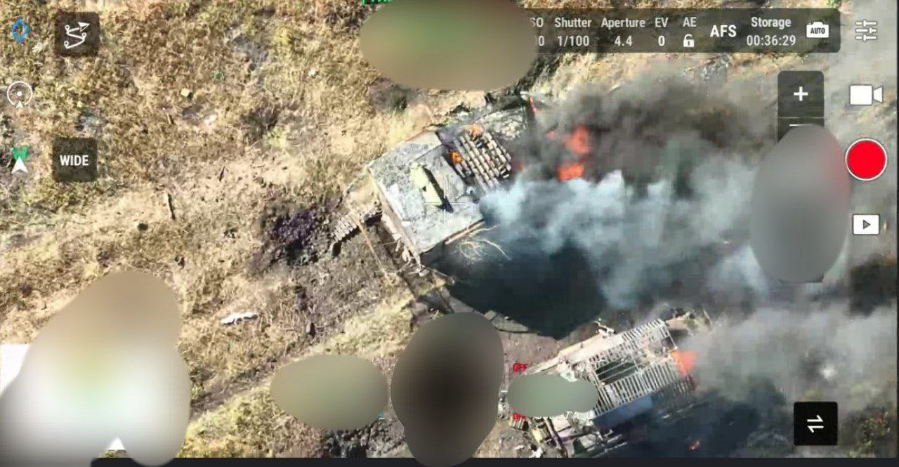 Destroyed T-80BV Turtle Tank and BMP-2 675-SB3KDZ in Donetsk