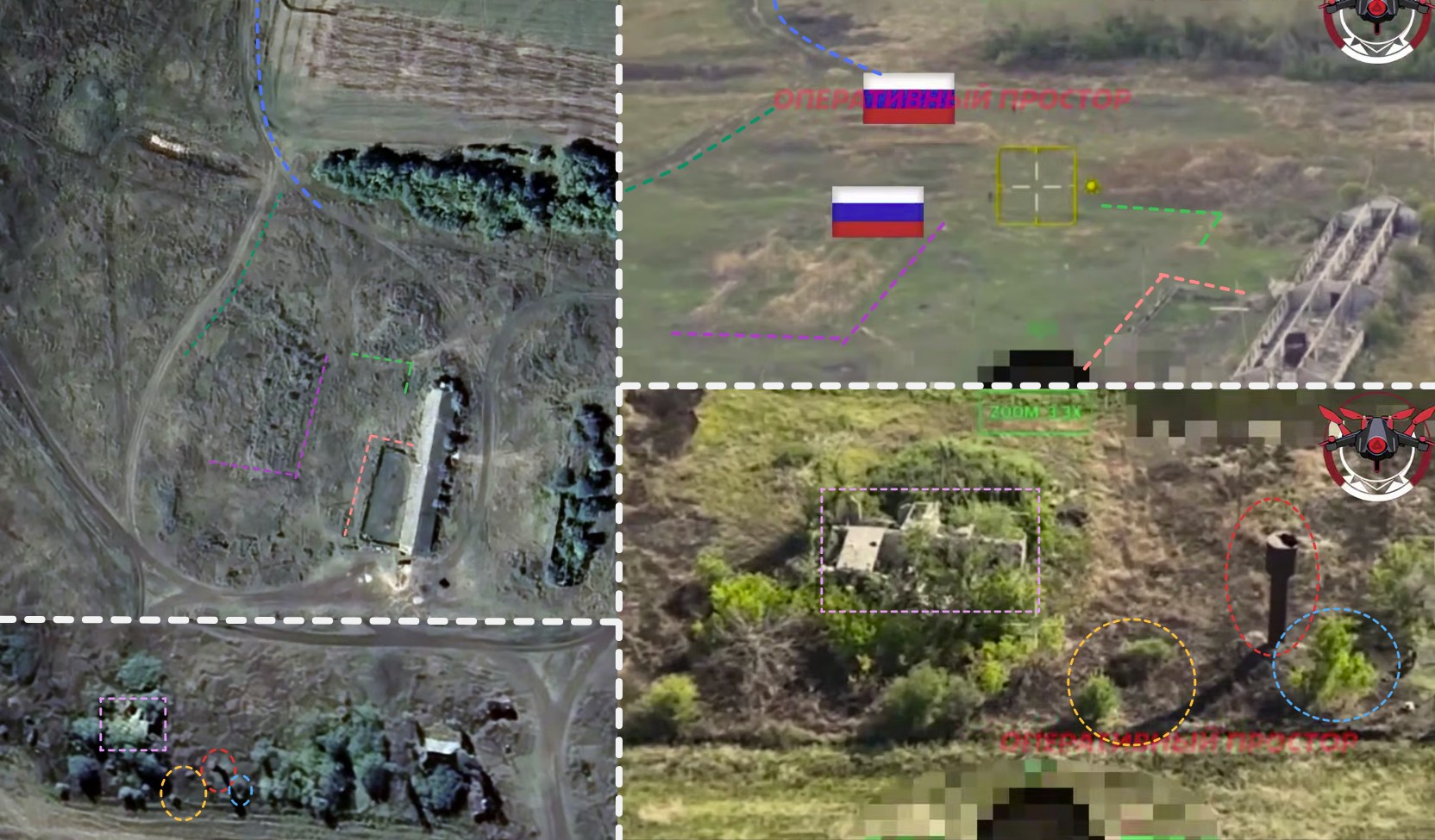 RU 3rd Motorized Rifle Brigade flag near Novomykhailivka