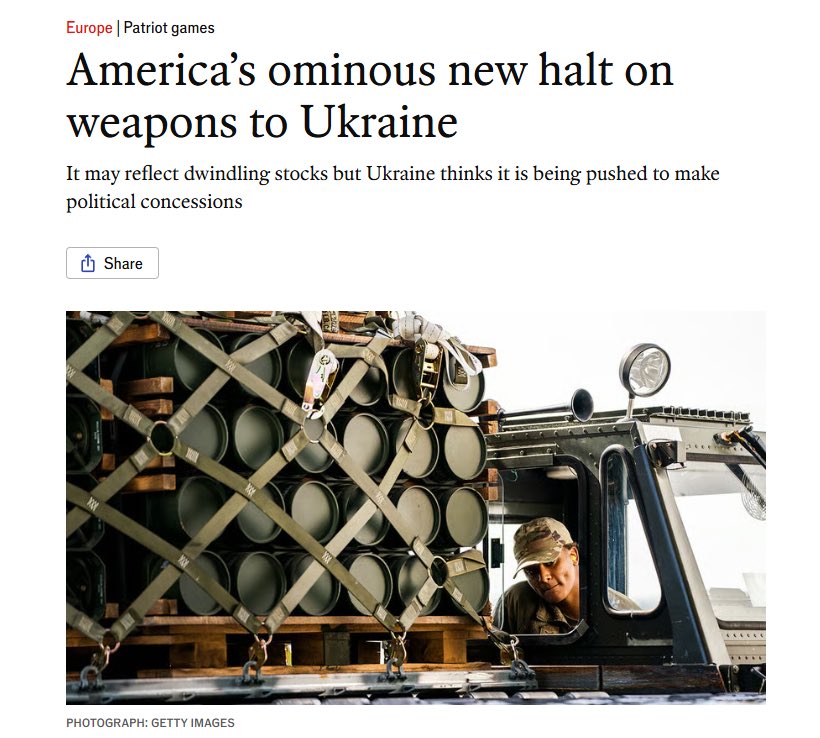 US military aid to Ukraine suspended