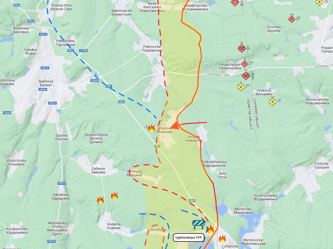 Russian forces enter Klynove