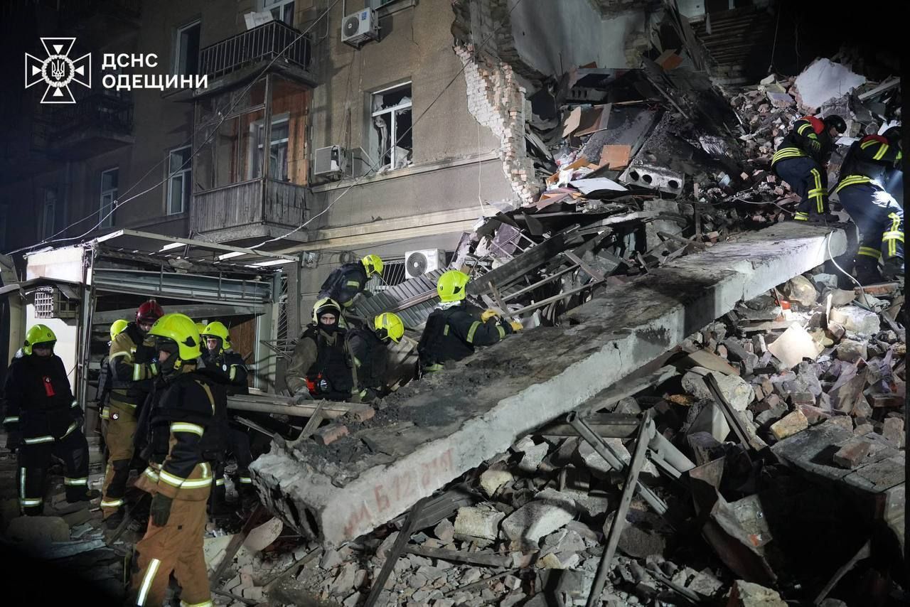 Destruction in Odessa after a drone strike