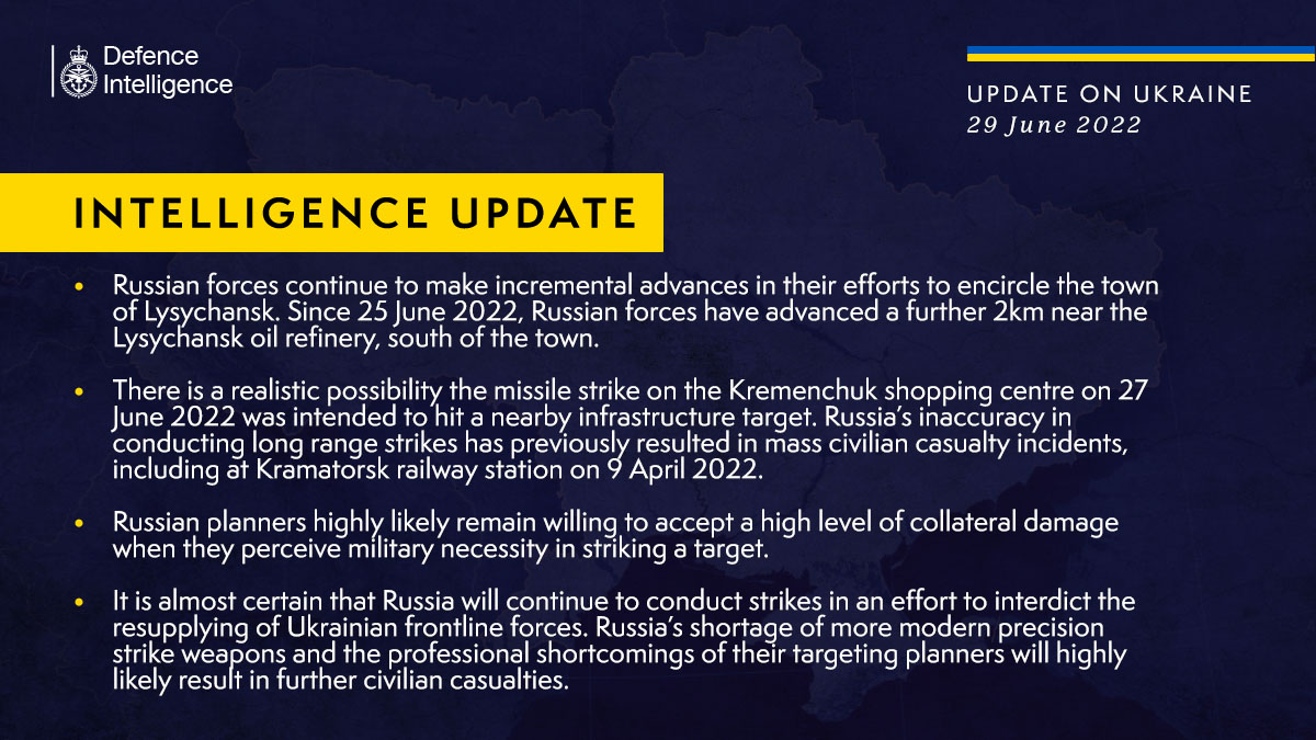 UK intelligence warns of continued Russian missile strikes on Ukraine