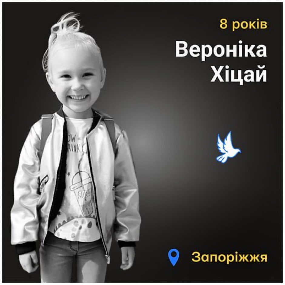 Eight-year-old Veronika Khitsai killed by Russian missile in Zaporizhzhia
