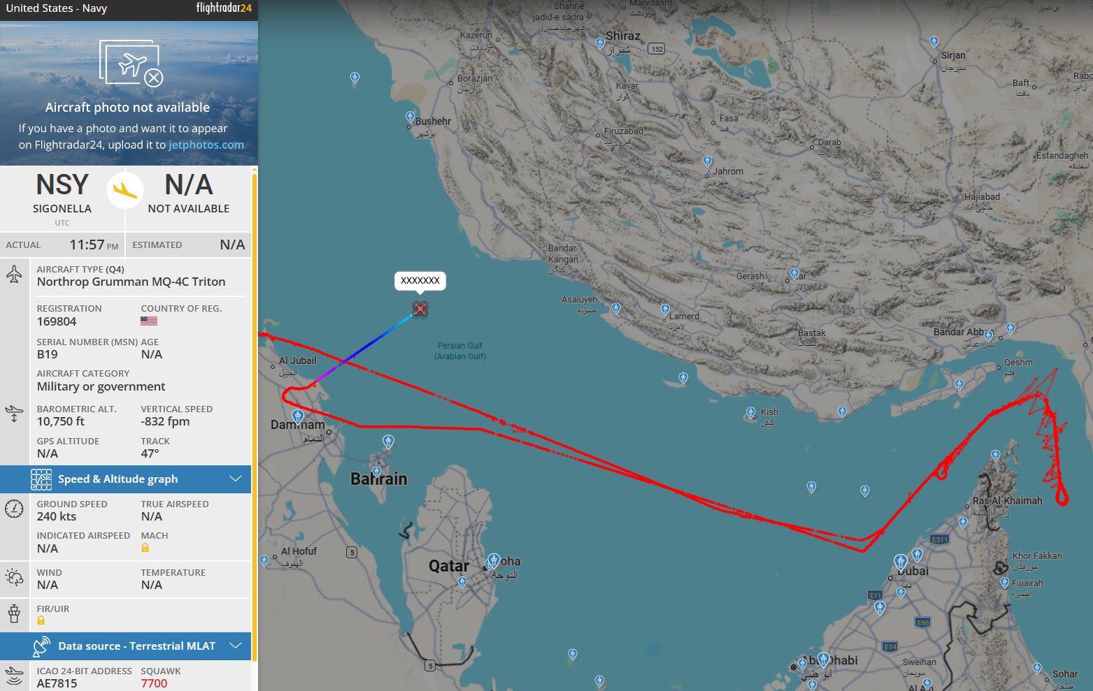 US Navy Loses $240M MQ-4C Triton Drone in Persian Gulf