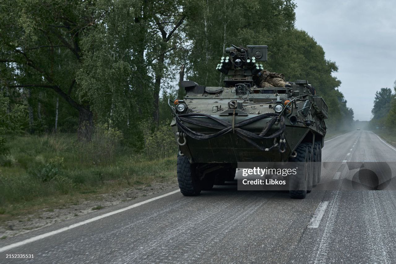 The Stryker APC in Ukrainian Kharkiv region