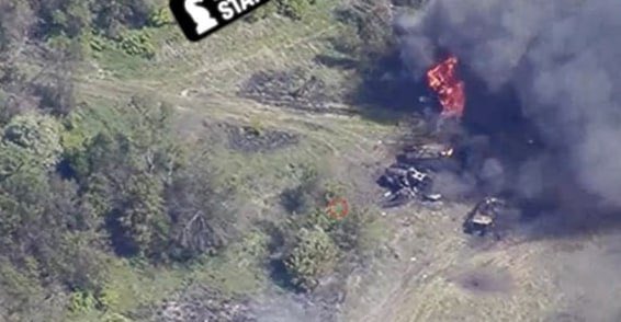 Russian armored group destroyed near Oliynikove