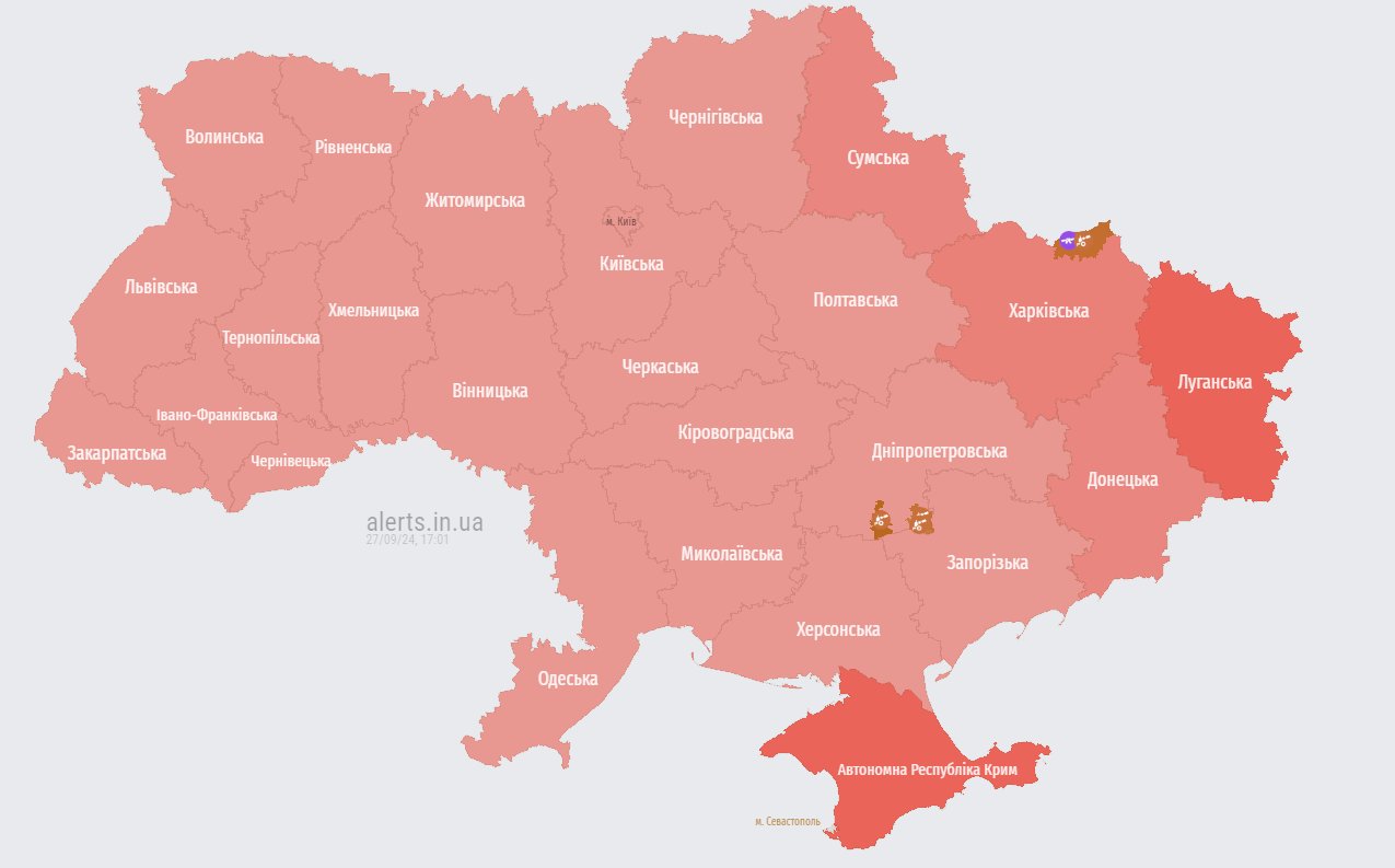 Air alert in Ukraine: missile launches and strikes