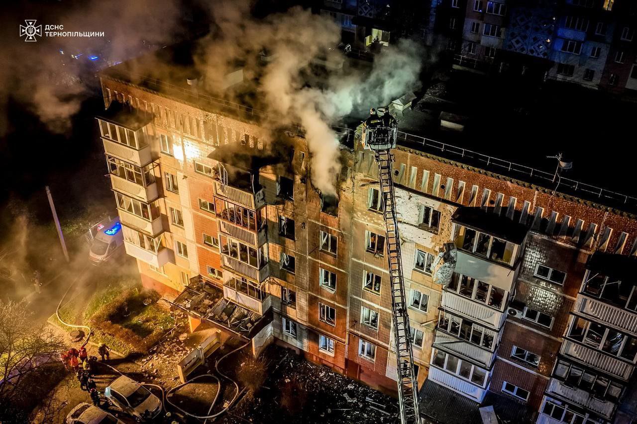 Russians Strike Residential Buildings in Ternopil