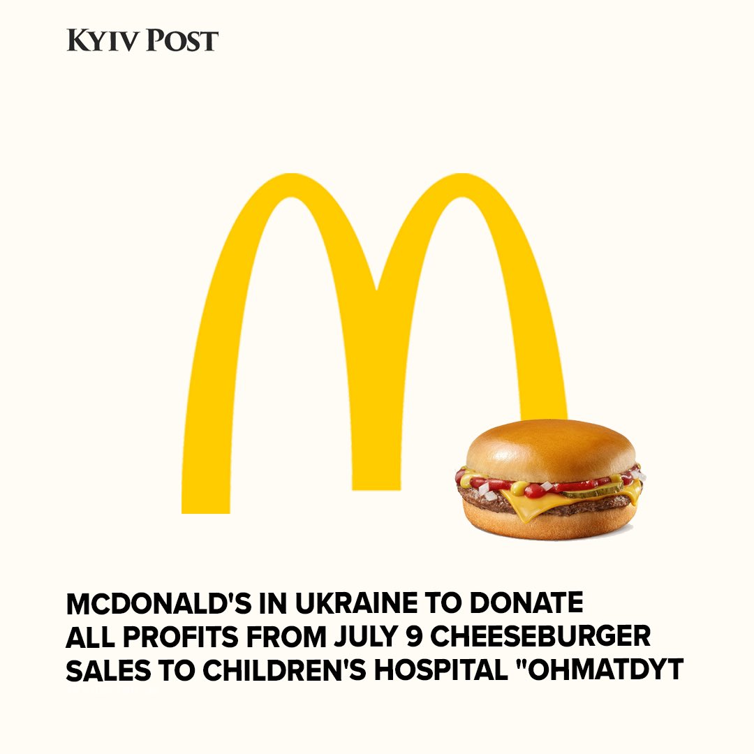 McDonald’s Ukraine donates cheeseburger profits to bombed children’s hospital