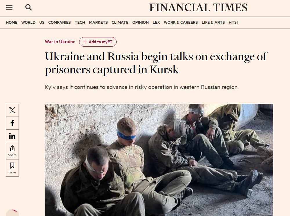 Ukraine and Russia begin prisoner exchange talks in Kursk