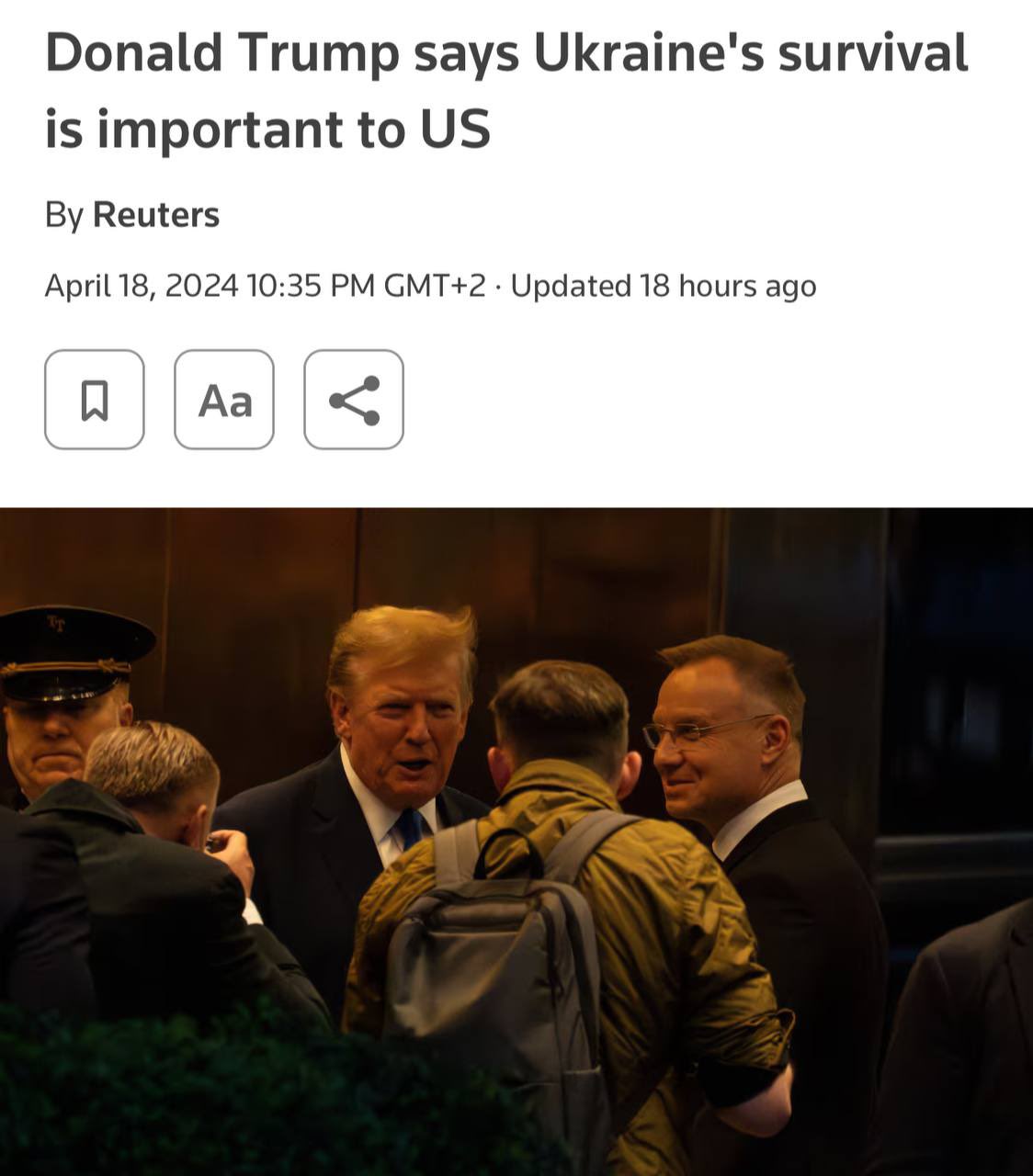 Trump: Ukraine’s survival important, but Europe must increase aid