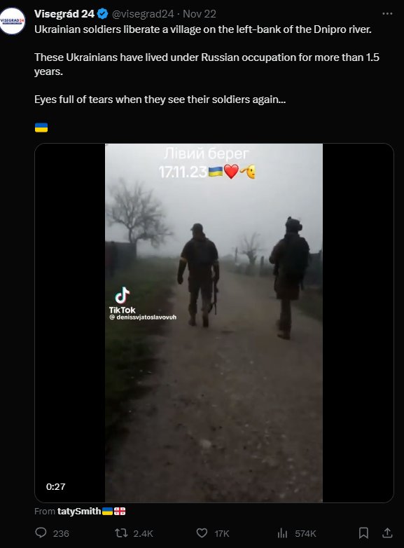 Video Confirmed as 2022 Liberation of Soldatske in Kherson Oblast