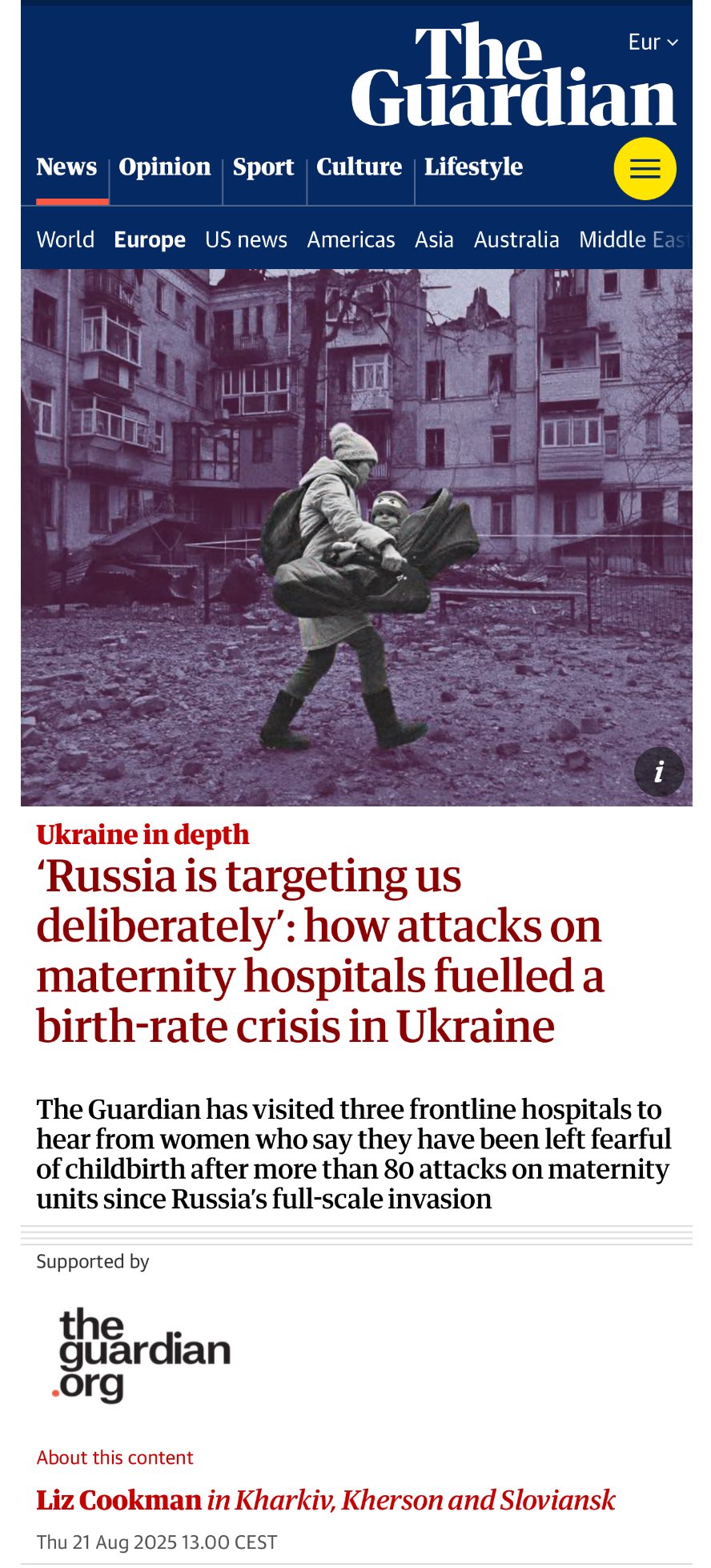 Story on Ukraine maternity hospitals shortlisted for Amnesty Media Award