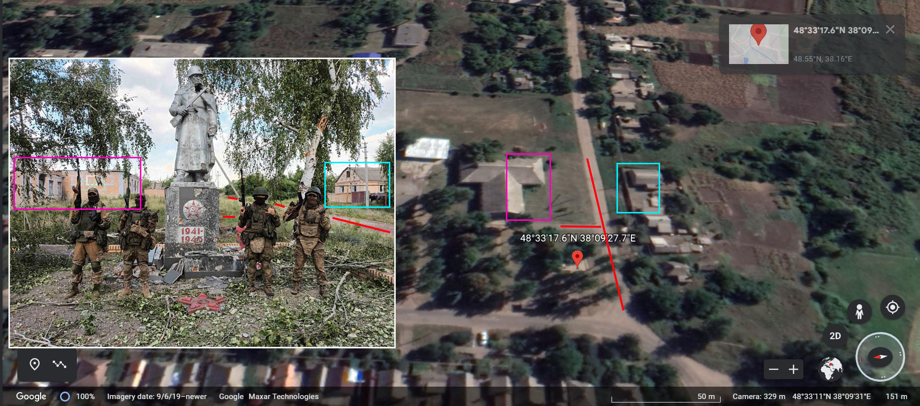 Wagner Group Geolocation in Klynove, Donetsk Oblast