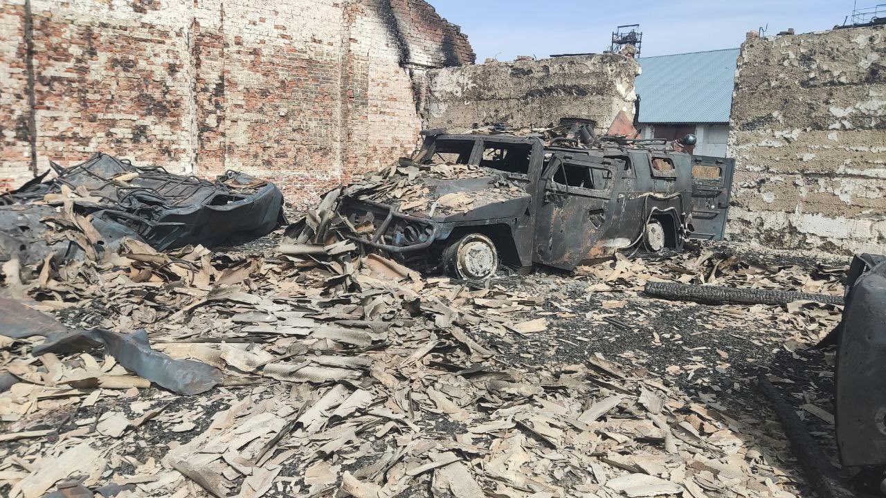 Destroyed Russian Tiger-M armored vehicle in Kursk