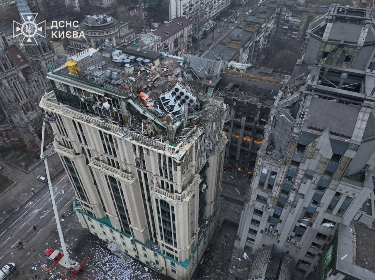 Consequences of Kyiv business center strike