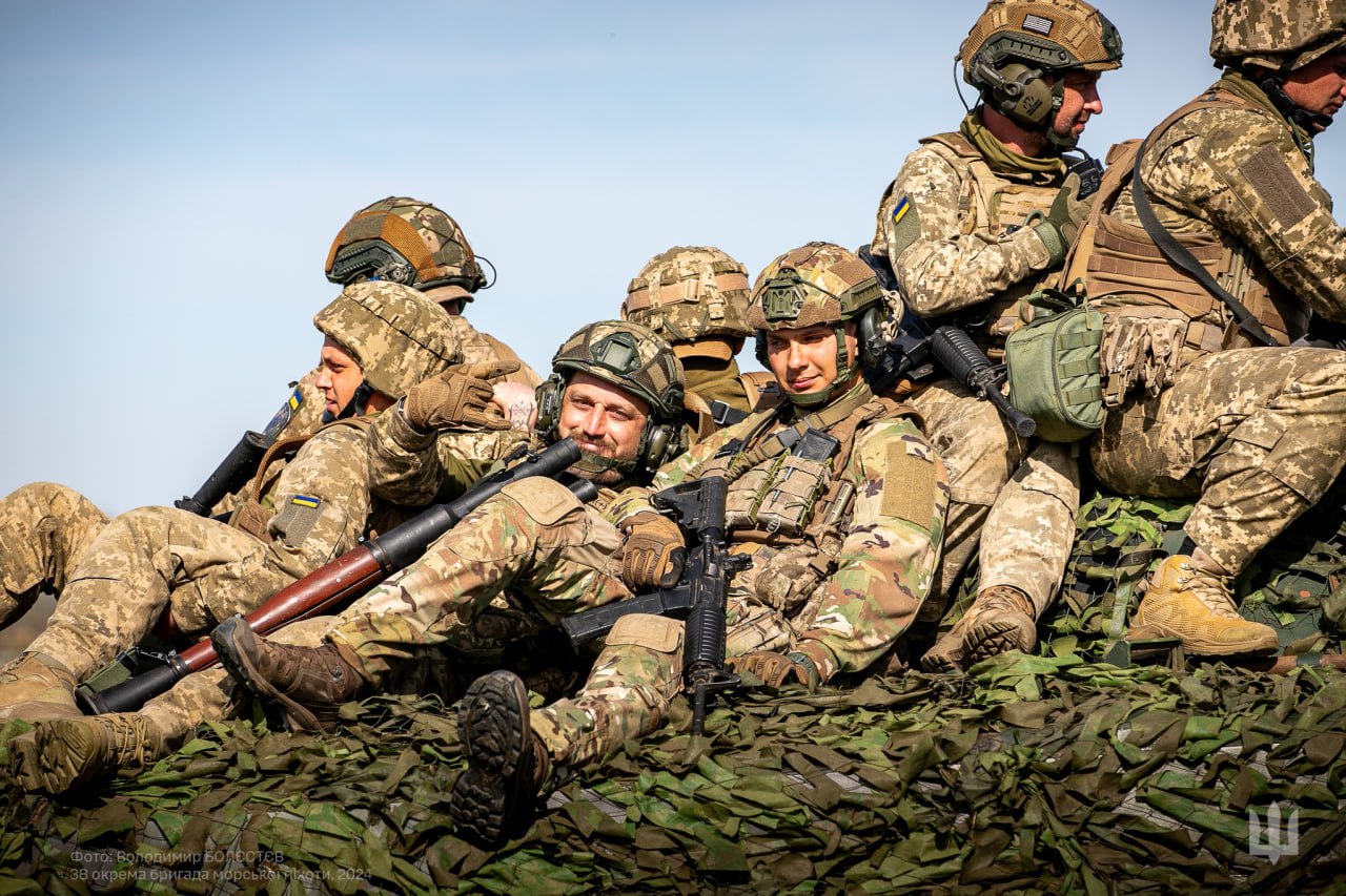 Brave warriors from the 38th Marines Brigade ready to destroy the enemy.