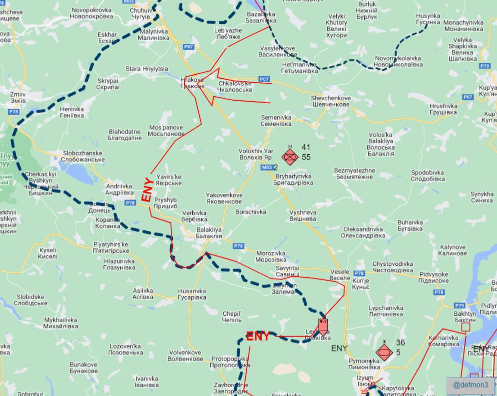 Russian 55th and 5th Brigades redeployed to Volokhiv Yar and Izium