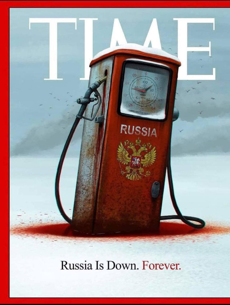 Журнал Time присвятив обкладинку РФ з заголовком “Russia Is Down. Forever”
