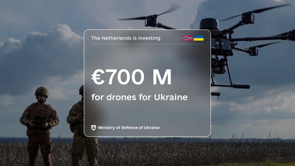 Netherlands invests €700m in drones for Ukraine