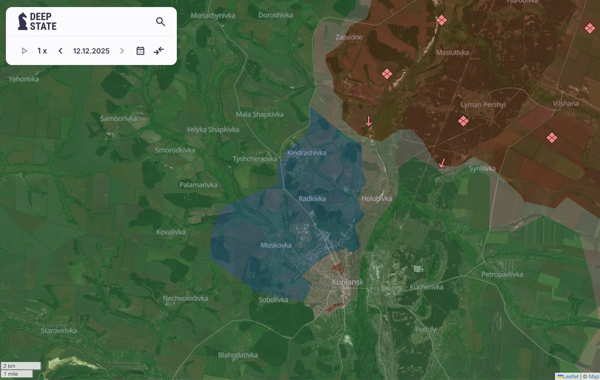 Ukraine’s Deepstate_UA map shows Kyiv forces push Russians from Kupyansk NW