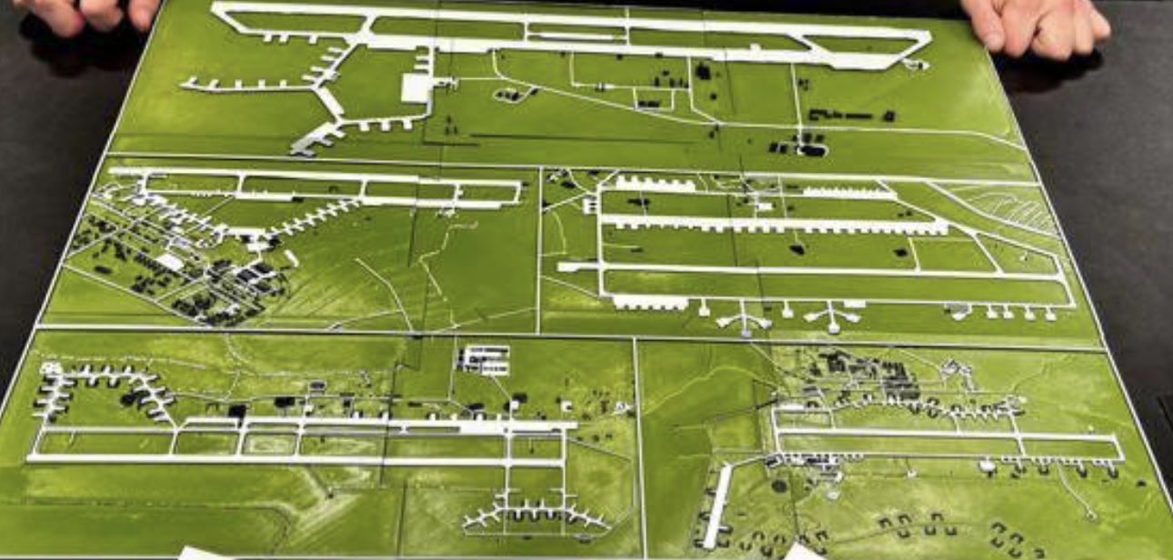 Plot of the five Russian airfields on the map