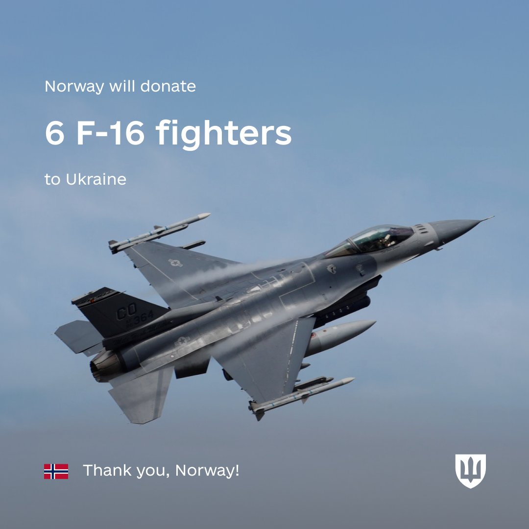 Norway to donate six F-16s to Ukraine