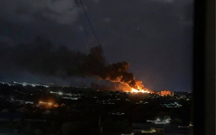 Large fire at Luhansk facility after drone attack in occupied territory