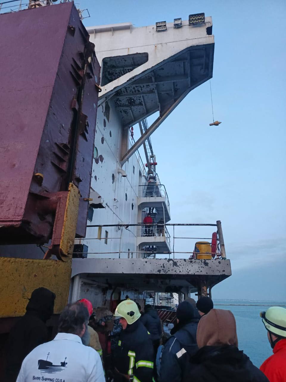 Vessels struck in Ukrainian ports; civilian ship injured