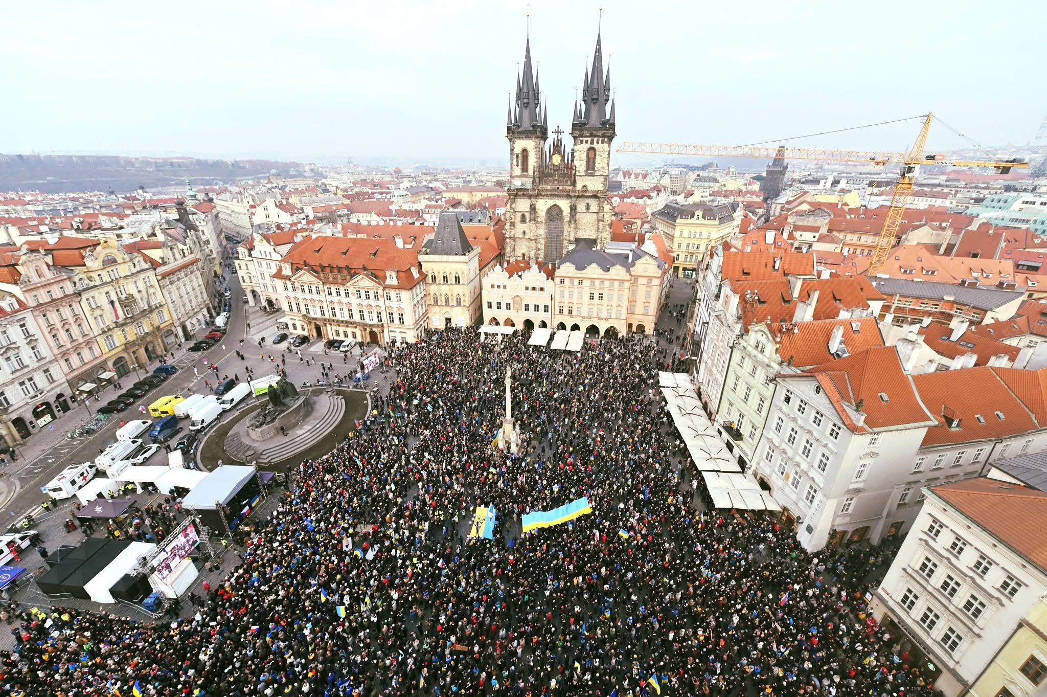 Manifestation pour l’Ukraine à Prague