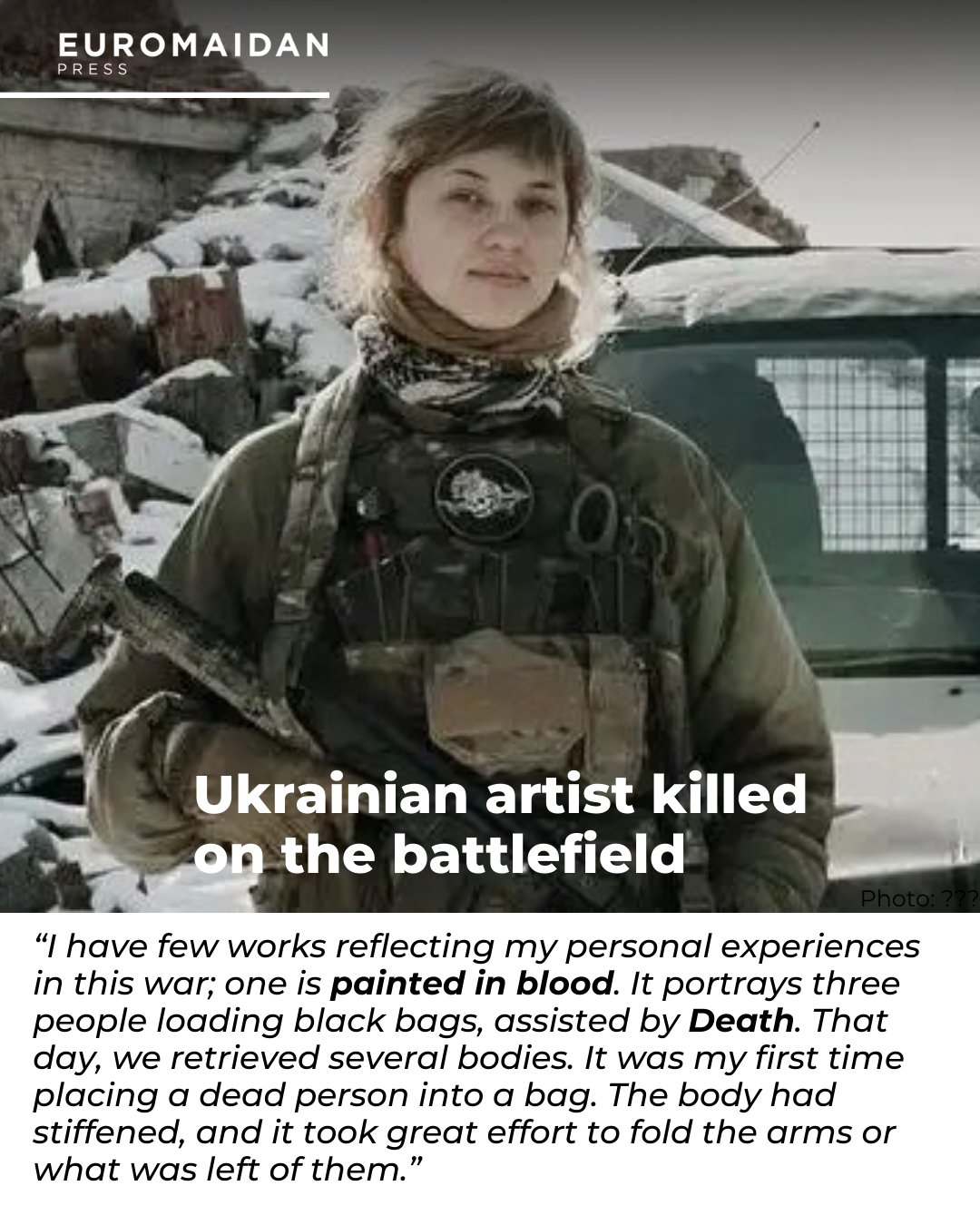 Marharyta Polovinko, Ukrainian artist and firefighter killed at the front