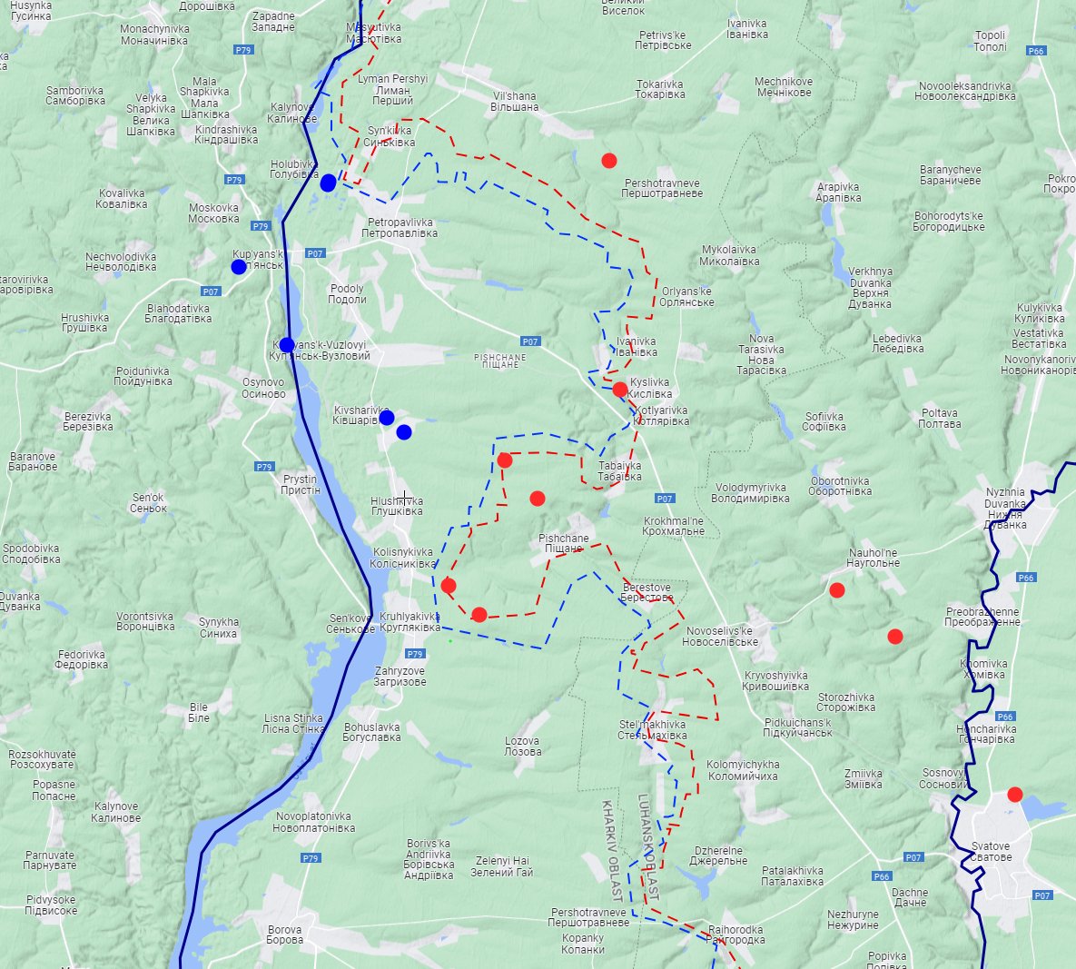 Russian forces split Ukrainian bridgehead