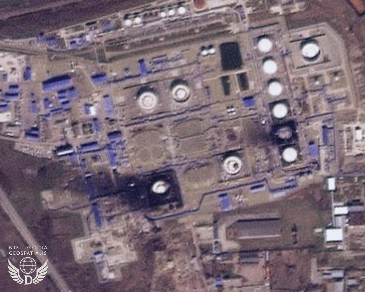 Two fuel tanks ablaze after Ukrainian strike