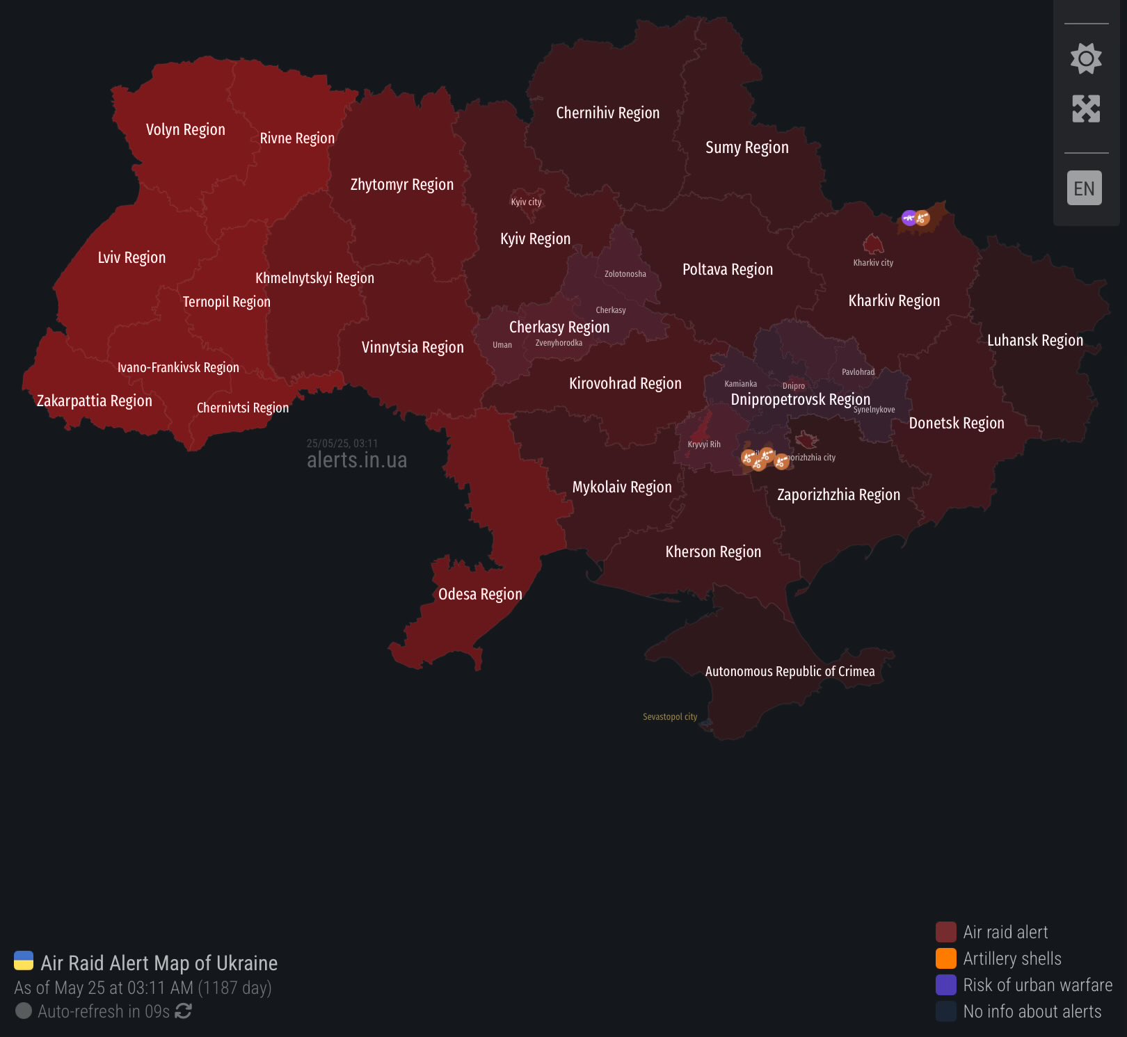 Full-scale Russian missile-drone attack across Ukraine (12 words max)