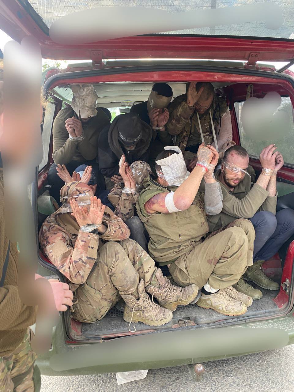 Group of Russian POWs in Kharkiv region
