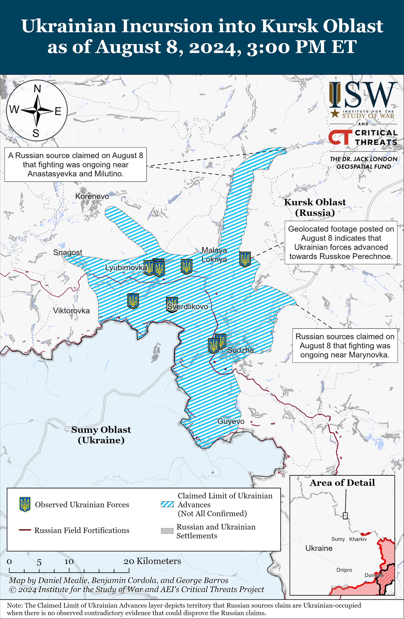Ukrainian forces advance 35 km into Kursk Oblast