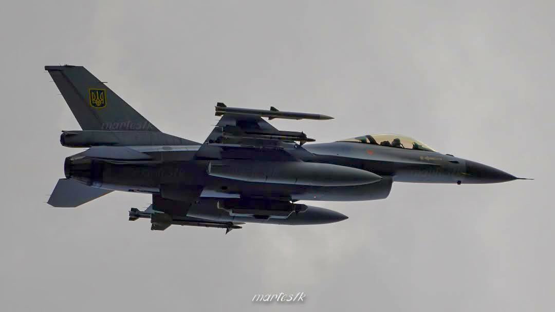 Ukrainian Air Force F-16 on patrol