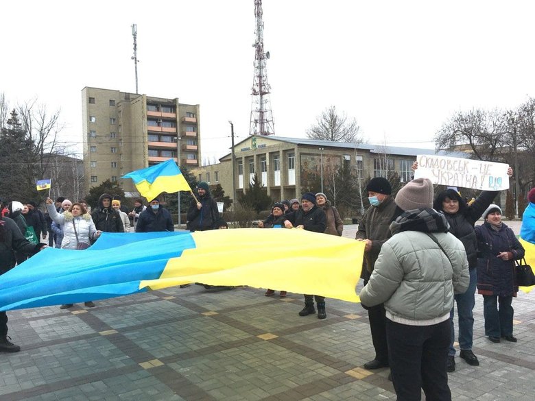 Протести у Голій Пристані проти окупантів
