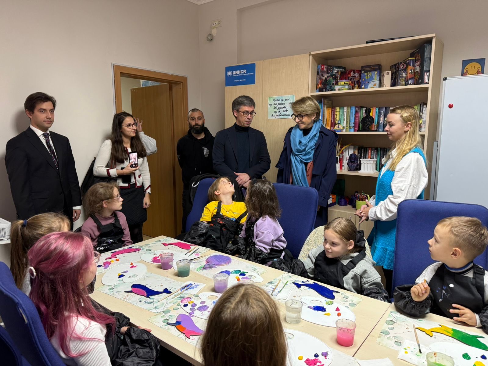 Meeting with displaced families in Ukraine supported by France