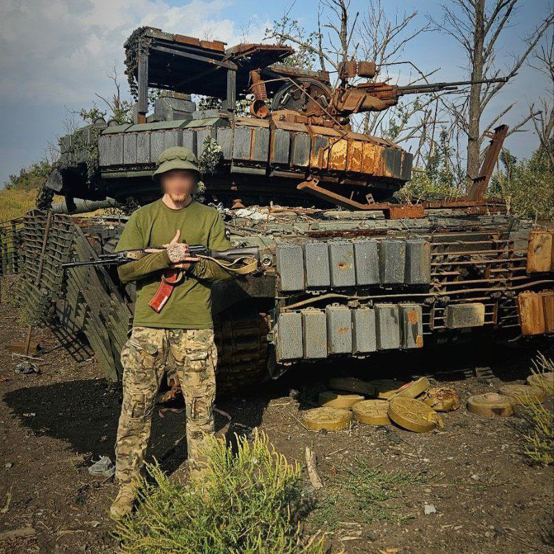 Destroyed T-72B3M tank, mod. 2022