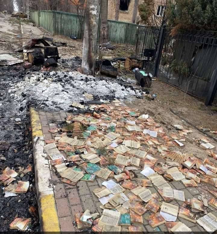 Russian army destroys churches and burns Ukrainian Bibles in Irpin