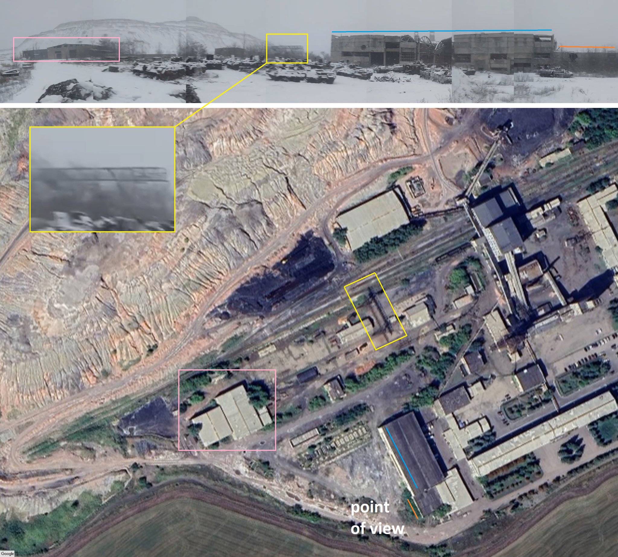 Combat vehicles in Russian-controlled territory
