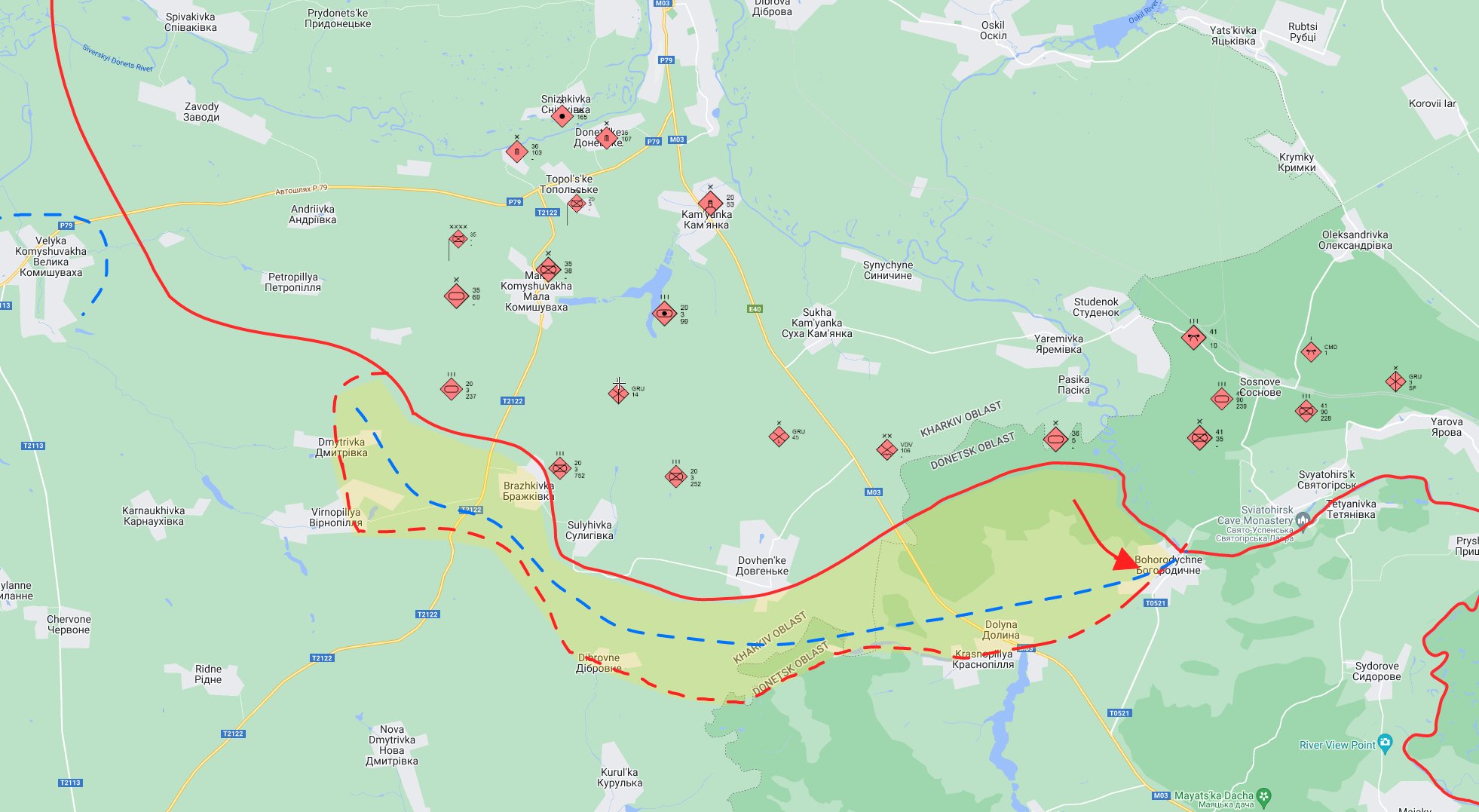 Russian forces attempt to foothold Bohorodychne and Dmytrivka
