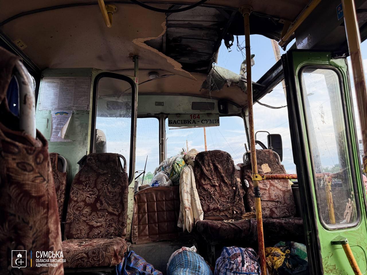 Drone attack on bus in Sumy region