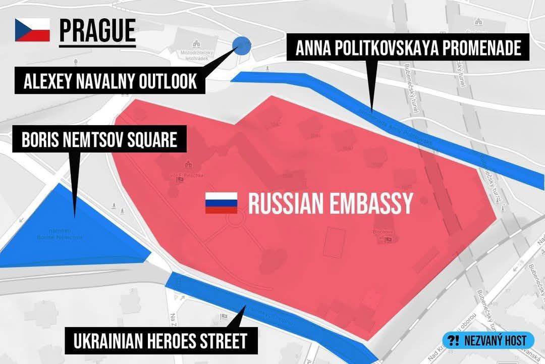 Embassy on Ukrainian Heroes Street in Prague