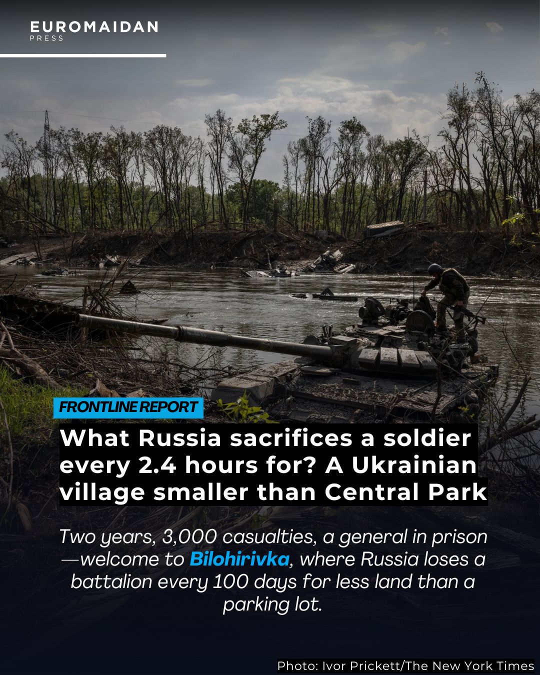 Russie perd 3000 soldats à Bilohirivka