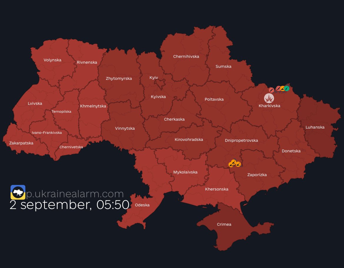 All of Ukraine on air raid alert