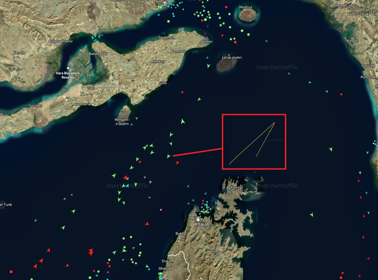 Dozens of Ships U-Turn Away from Strait of Hormuz